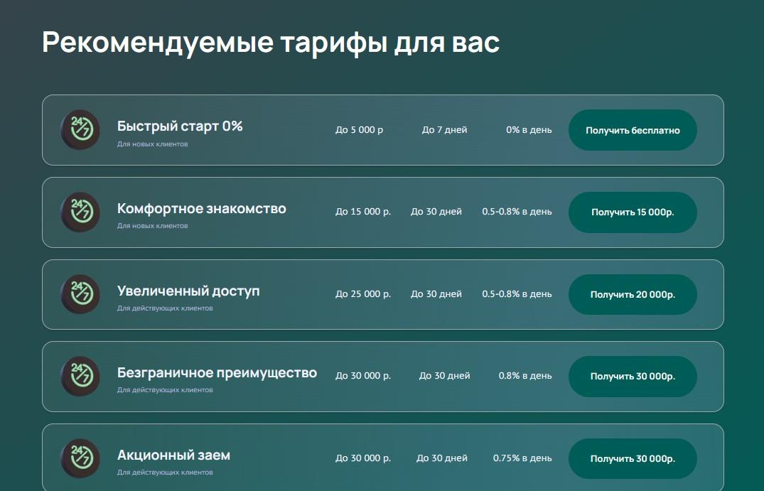 Большой выбор тарифов Finters