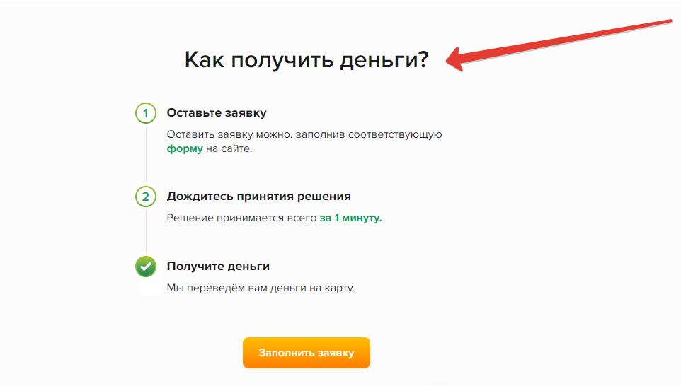 шаги получения займа