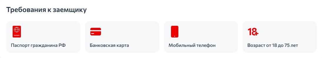 требования к заёмщику